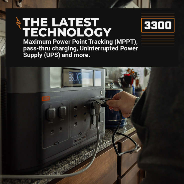 3300 Solar Generator System w/ EMP Intercept Technology + 2 FREE Waterproof 200W Solar Panels by Grid Doctor